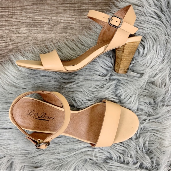 Lucky Brand Shoes | Lucky Brand Pepperr Padgette Heel Sandal Natural | Poshmark